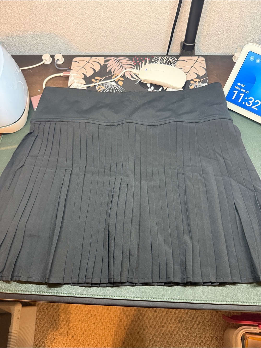 Fabletics Black Pleated Athletic Skort